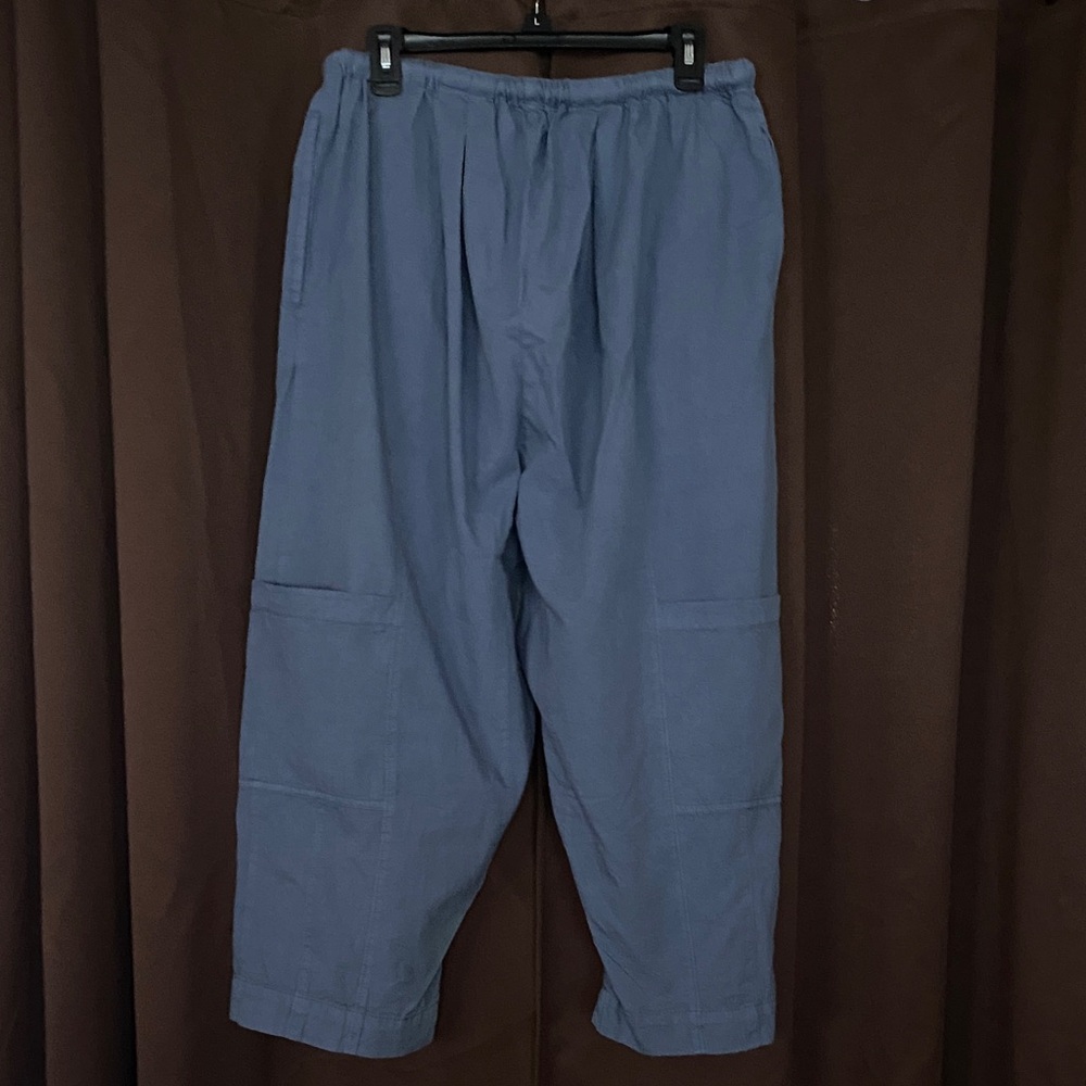 Free People Wide Leg Pants in Dusty Blue - Picture 2 of 4